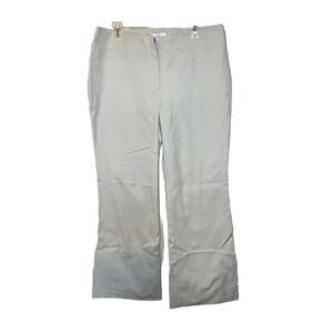 Chico's Large 14 (2.5)‎ Wide Leg Light Khaki Trouser Cotton Casual Pants EUC